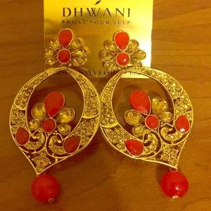 Red and gold earrings